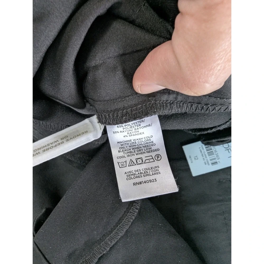 LOFT Womens 12P Black Tie Waist Ankle Pants NWT Bow Belt Petite - Picture 4 of 5